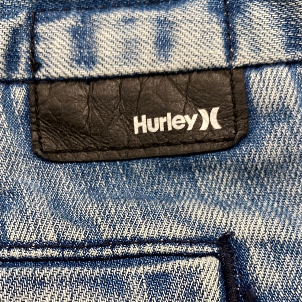 Hurley Low Rise Denim Short Shorts Y2K Surf Skater Beachy Size 8 29 Blue Jean - Picture 11 of 13
